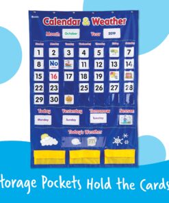 Learning Resources Calendar & Weather Pocket Chart - Classroom Calendar, Calendar and Weather Chart for Classroom, Teacher and Back to School Supplies 30 81r6eRt96vL 2