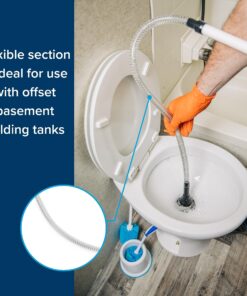 Camco Camper/RV Holding Tank Swivel Stik Rinser | Features Powerful Rotary Cleaning Action & 34-Inches of Flexible Reach | Equipped with 1/4 Turn Shutoff Valve & Ergonomic Easy Grip Handle (40074) Flexible Swivel Stik Tank Rinser Standard Packaging 15 81r8lkojeDL