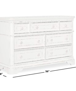 Alternative view of Evolur Signature Westbury/Belle Double Dresser, 58x32x49.8 Inch (Pack of 1), White