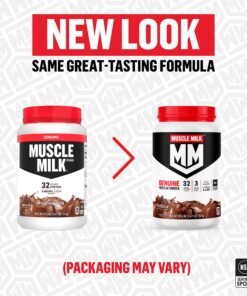 Muscle Milk Genuine Protein Powder, Chocolate, 2.47 Pound, 16 Servings, 32g Protein, 3g Sugar, Calcium, Vitamins A, C & D, NSF Certified for Sport, Energizing Snack, Packaging May Vary 13 81rA6EUWTlL