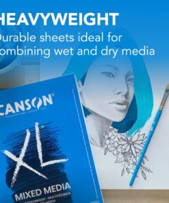 Canson 100510927 XL Series Mix Paper Pad, 98 Pound, 9 x 12 Inch, 60 Sheets, 1-Pack 9x12 Mixed Media Side Wire 25 81rAg5nSRuL