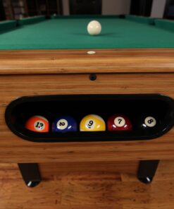 Mizerak Dynasty Space Saver 6.5' Billiard Table with Leg Levelers, Automatic Ball Return, and Classic Green Nylon Cloth 47 81rBCK8qBEL