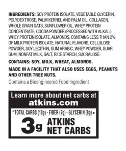 Atkins Chocolate Chip Granola Protein Meal Bar, High Fiber, 17g Protein, 1g Sugar, 3g Net Carbs, Meal Replacement, Keto Friendly, 8 Count 8 Count (Pack of 1) 22 81rBd4KZsL