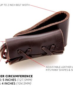Armory Replicas – Genuine Leather Dagger Holster – Medieval Inspired Adjustable Small Weapon Sword Frog Artisan Brown 14 81rD4lxGkrL