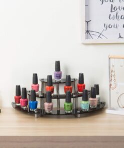 MyGift 6-Piece Set Black Acrylic Semicircle Server Cupcake Dessert Display Stand Shelves, Tabletop Collectible Product Showcase Risers Black (Set of 2) 12 81rDOgzkdKL