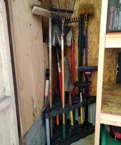 Rubbermaid Plastic Garage Corner Tool Tower Rack, Easy to Assemble, Organizes up to 30 Long-Handled Tools/Rakes/ Brooms/Shovles for Home/House/Outdoor/Sheds Corner Tower 39 81rEear1hML