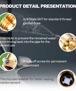 Litorange 2 Pack Brass 3/4" Inch GHT Hose Bibb Connector Backflow Preventer Vacuum Breaker 2 Pack Vacuum Breaker 12 81rEpOpeB0L