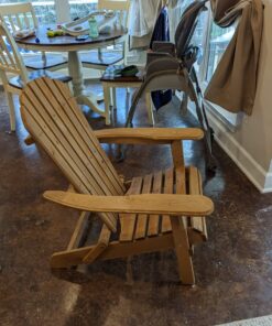 Best Choice Products Folding Adirondack Chair Outdoor Wooden Accent Furniture Fire Pit Lounge Chairs for Yard, Garden, Patio w/ 350lb Weight Capacity - Brown Natural 39 81rHTkXZ2nL