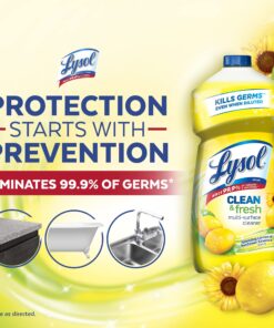 Lysol Multi-Surface Cleaner, Sanitizing and Disinfecting Pour, to Clean and Deodorize, Sparkling Lemon and Sunflower Essence, 40 Fl Oz 40 Fl Oz (Pack of 1) 21 81rHUJyzoxL