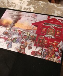 Buffalo Games - Charles Wysocki - Whistle Stop Christmas - 500 Piece Jigsaw Puzzle Red, Violet, Green, 21.25"L X 15"W 28 81rJIq5vTJL