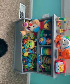 Amazon Basics Children's 3 Shelf Multi-Functional Bookcase and Toy Storage Bin - Grey, 14.84"D x 31.25"W x 24.56"H 37 81rKae5QYzL