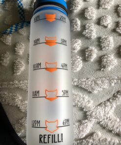 LEADO 32oz 1Liter Motivational Tracking Water Bottle with Times to Drink - for Fox Sake Drink Your Effing Water - Funny Birthday, Christmas Gifts for Women, Best Friend, Mom, Sister, Coworker Blue / White 37 81rLGHtXO1L