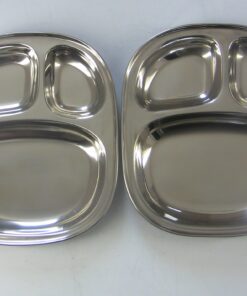 Qualways Kids's Tray - Divided Stainless Steel Tray Set of 2 10 81rMOb6ax1L