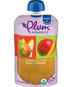 Alternative view of Plum Organics Stage 2 Organic Baby Food - Pear and Mango - 4 oz Pouch (Pack of 12) - Organic Fruit and Vegetable Baby Food Pouch 4 Ounce (Pack of 12)