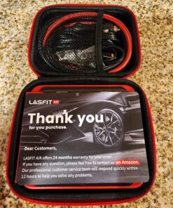 LASFIT AIR CR1 Tire Inflator Portable Air Compressor, 2in1 150PSI Cordless 12V DC Electric Auto Pump w/Digital Pressure Gauge, 3X Fast Inflation, 7800mAH Battery, LED Light for Car Bike Motorcycle Black 37 81rNWqzgZML