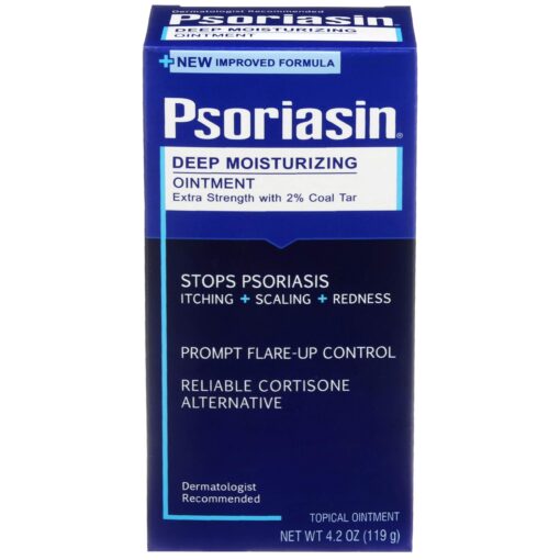 Psoriasin Deep Moisturizing Ointment - 2% Coal Tar - Stops Psoriasis Itching, Scaling, Redness - 4.2 oz