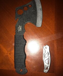 Elk Ridge - Outdoors Axe - 8-in Overall, 4-in Black Stainless Steel Axe Blade, Full Tang Construction, Black Cord Wrapped Handle, Nylon Sheath - ER-272, One Size 7 81rQ6L2m99L