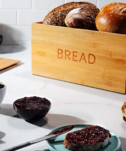 Francois et Mimi Pure Bamboo Oversized Large Capacity Bread Box, Bread Bin, Food Storage Bin (Retro) Retro 9 81rQE4DPQDL
