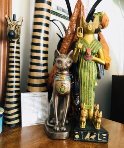 Top Collection Goddess Bastet Statue - Ancient Egyptian Goddess of Protection Sculpture in Premium Cold Cast Bronze - 8-Inch Collectible Fertility Cat Figurine 51 81rQiXxFheL