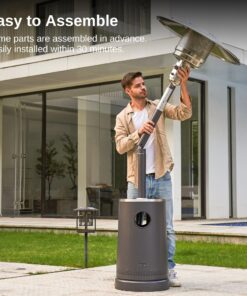 EAST OAK 50,000 BTU Patio Heater with Sand Box, Table Design, Double-Layer Stainless Steel Burner, Wheels, Triple Protection System, Outdoor Heater for Home and Residential, 2023 Upgrade, Black 42 81rQyFHvCIL