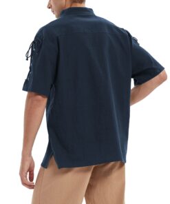 Moomphya Men's Pirate Shirt Viking Steampunk Retro Renaissance Medieval Gothic Victorian Halloween Costume Blue 3X-Large 9 81rRw2pkS6L 1