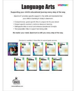 Alternative view of Spectrum Language Arts Grade 2, Ages 7 to 8, Grade 2 Language Arts Workbook, Punctuation, Parts of Speech, Proofreading, Writing Practice, and Grammar Workbook - 176 Pages (Volume 33)