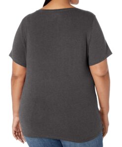 Amazon Essentials Women's Short-Sleeve V-Neck T-Shirt (Available in Plus Size) 1 Charcoal Heather 1X 7 81rSJXwQLL