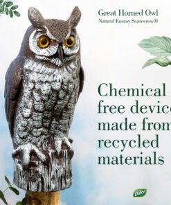 Dalen Fake Owl Decoy to Scare Birds Away from Gardens, Rooftops, and Patios - Scarecrow Provides Chemical-Free Pest Control - Safe and Humane, 16" Great Horned Owl 29 81rSdLNl L