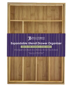 Totally Bamboo Kitchen Drawer Organizer, Expandable Silverware Organizer and Utensil Holder, 8 Compartments with Dividers 27 81rUTUP94aL