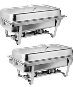 Alternative view of SUPER DEAL 8 Qt Stainless Steel 4 Pack Full Size Chafer Dish w/Water Pan, Food Pan, Fuel Holder and Lid For Buffet/Weddings/Parties/Banquets/Catering Events (4)