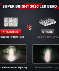 YITAMOTOR LED Light Bar 4PCS 4Inch 18W LED Work Light Flood LED Light Pods Offroad Lights Driving Lamp Fog Lights Waterproof Truck Pickup SUV ATV UTV 4WD 12V 24V, 3 Years Warranty 12 81rVOPhdSML