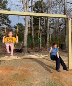 Jungle Gym Kingdom Swing for Outdoor Swing Set - Pack of 1 Swing Seat Replacement Kit with Heavy Duty Chains - Backyard Swingset Playground Accessories for Kids (Green) Green, 1 Pack Standard 46 81rWSFXS6L