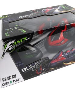 Click N' Play Set of 2 Remote Control Bumper Cars, Stunt RC Battle Cars with Drivers, Toy Game for Boys & Girls Ages 6+, Black Red 10 81rWUSqPV3L