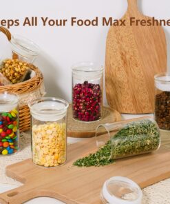 ZENS Airtight Glass Jar Container,15 Fluid Ounce Clear Glass Canister with Lid, Food Storage Jars for Kitchen Spice or Loose Tea,450ml 02-15oz*1 29 81rX9AsxbNL