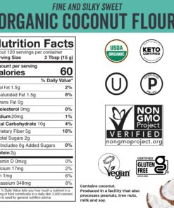 Viva Naturals Organic Coconut Flour (4 lbs) - Gluten Free Flour Substitute for Keto, Paleo and Vegan Baking, Low Fat and Fiber-Rich Coconut Baking Flour, Non-GMO, Unbleached and Unrefined, 1.81 kg 37 81rXOLyr1SL
