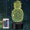Pineapple 3D Illusion Lamp LED Pineapple Night Light for Living Bedroom Decor 16 Colors Changing USB Charging/Battery Powered Ananas Desk Table Lamp for Party Supplies Birthday Gift Toys for Kid 36 81rXln0sUL