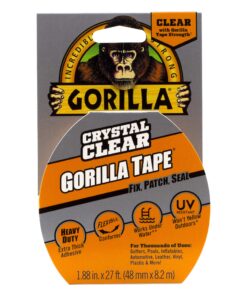 Gorilla Crystal Clear Repair Duct Tape, 1.88” x 9 yd, Clear, (Pack of 2) 14 81rZNLStshL
