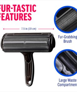 Chom Chom Roller Pet Hair Remover and Reusable Lint Roller - Black ChomChom Cat and Dog Hair Remover for Furniture, Couch, Carpet, Clothing and Bedding - Portable, Multi-Surface Fur Removal Tool 27 81ra j6daXL