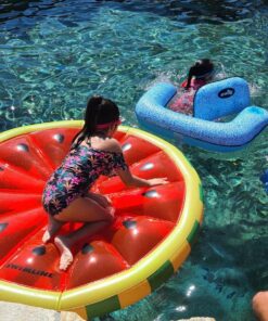 SWIMLINE Original Large Island Pool Float Collection for 1-3 Adults & Kids | Inflatable Floating Lounger Mats | XL Size Floaties for Pool Lake Ocean Summer Fun | Multi-Purpose Water Floaty Heavy Duty Fruit Slice (Watermelon) 34 81ra0IH6XfL