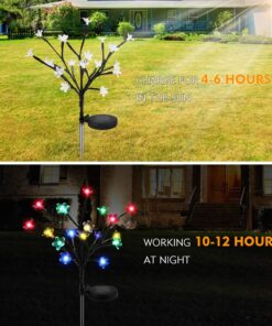ZWJBSGY Solar Lights Outdoor - New Upgraded Solar Garden Lights, 2 Pack Waterproof Colored Fairy Landscape Tree Solar Lights for Pathway Patio Yard Deck Walkway Christmas Decoration 10 81rbb FPcRL