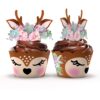 Woodland Baby Shower Cupcake Wrappers and Toppers - 24 Sets - Woodland Deer Birthday Party Decorations - Wild One Party Supplies (Woodland Deer) 31 81rc6tonuVL
