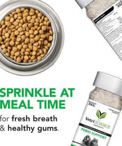 VETRISCIENCE Perio Support Teeth Cleaning Dental Powder for Dogs and Cats, Up to 192 Servings – Clinically Proven to Reduce Plaque and Tartar Perio Powder 20 81rdsxDmdEL