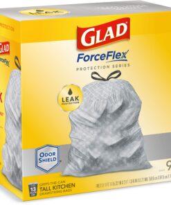 Glad Tall Kitchen Protection Series Drawstring Trash Bags -13 Gallon Grey Trash Bag - 90 Count 90 Count (Pack of 1) 42 81rf3bhlFtL