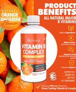 Bio Naturals Vitamin B Complex Liquid Supplement - 100% Natural Energy Boost with Vitamins B1 B2 B3 B5 B6 B12 & Organic Coconut Water for Stress, Mental Focus & Healthy Immune System - 32 fl oz 18 81rfLUz3WLL
