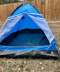 2-Person Camping Tent – Includes Rain Fly and Carrying Bag – Lightweight Outdoor Tent for Backpacking, Hiking, or Beach by Wakeman Outdoors Dome Blue 41 81rhFdJBhVL
