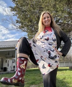 Sloggers Waterproof Garden Rain Boots for Women - Cute Mid-Calf Mud & Muck Boots with Premium Comfort Support Insole 8 Chickens Barn Red 28 81rhuwT nEL