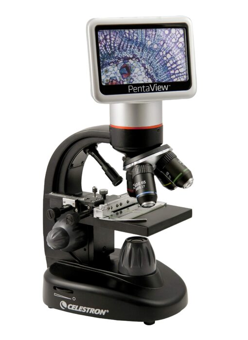 Celestron – PentaView LCD Digital Microscope– Biological Microscope with a Built-in 5MP Digital Camera – Adjustable Mechanical Stage –Carrying Case and 4GB Micro SD Card 44348 (PentaView)