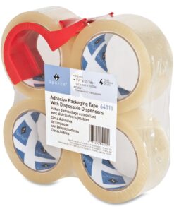 Sparco Packing Tape, with Dispenser, 3 Inches Core, 3.0mil, 2 x 55 Yards, 4 per Pack, CL (SPR64011) 6 81rixzT9egL