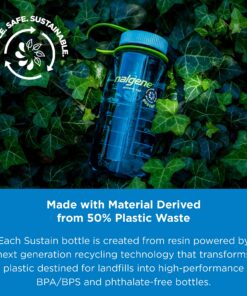 Nalgene Tritan Wide Mouth BPA-Free Water Bottle, Clear w/ Green Cap, 32-Ounces 22 81rjsgoCjzL