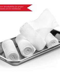 Swiss Safe Long Elastic Stretch Gauze Rolls, 4 Inch x 8 Yards, (24 Pack) 24 12 81rliPnA9CL